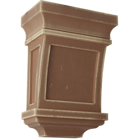Ekena Millwork 5"W x 3"D x 7"H Santa Fe Wood Vintage Decor Corbel, Weathered Brown CORWD05X03X07SFBR